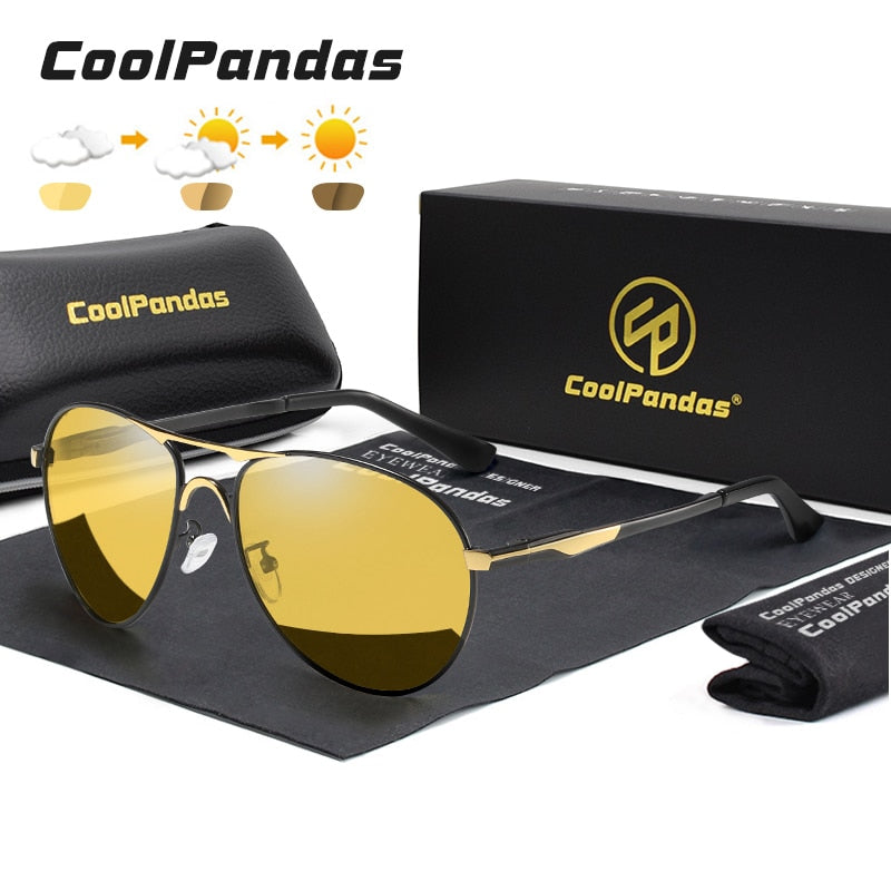 New Trend Intelligent Aviation Photochromic Sunglasses Polarized Men Day Night Vision Driving Sun Glasses Male gafas de sol