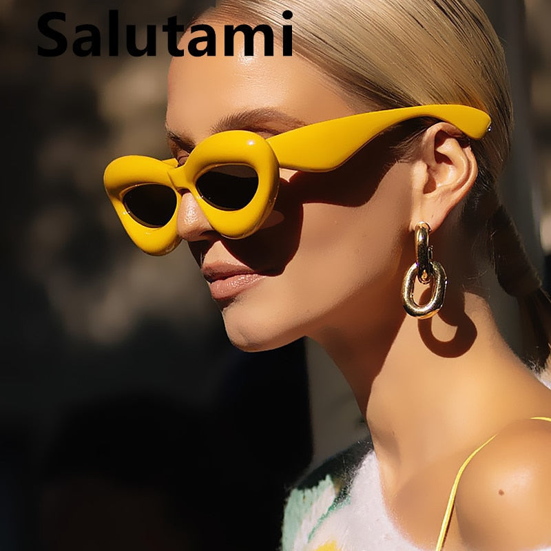 Unique Candy Color Sexy Lip Y2k Sunglasses For Women New Luxury Brand Yellow Blue Gradient Sun Glasses Men Punk Hip Hop Shades