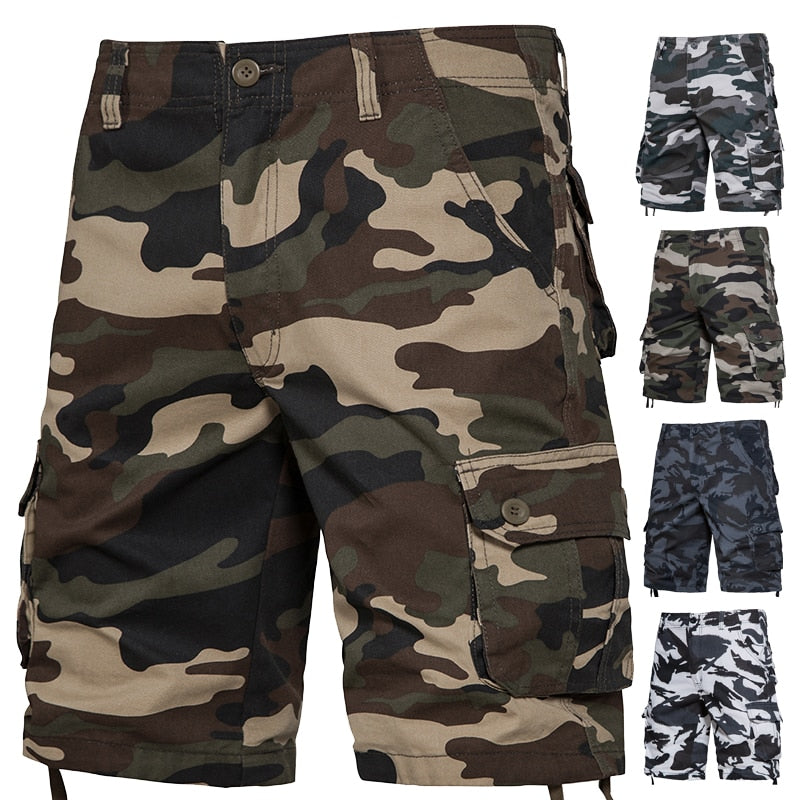Summer Shorts Men New Trend Camouflage Overalls Baggy Casual Outdoor Sports Nickel Pants Side Pocket Cotton Comfort