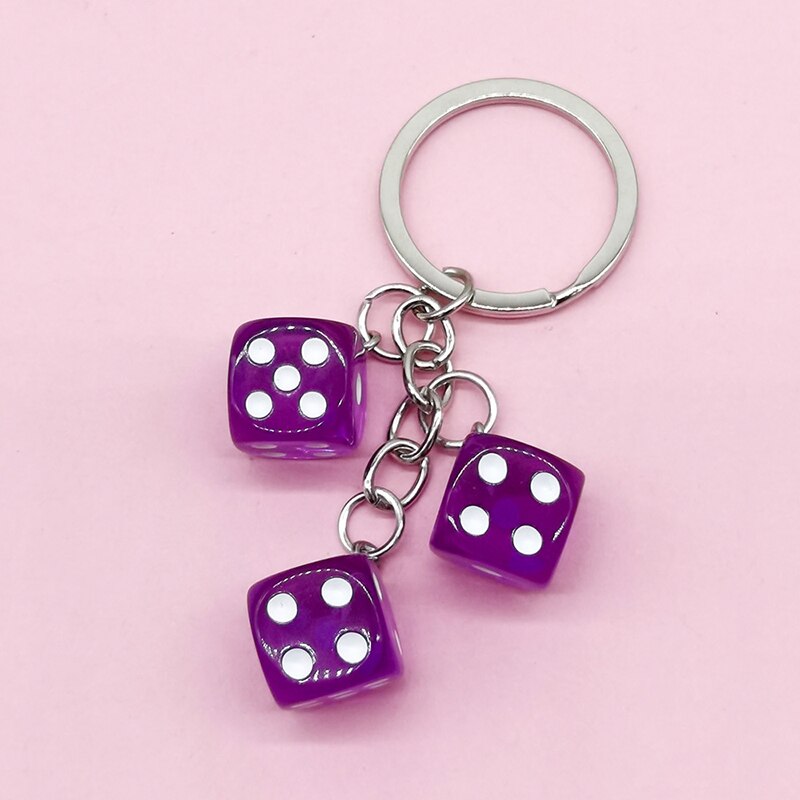 Funny Keychain 3D Removable Resin Dice Key Ring Recreation Key