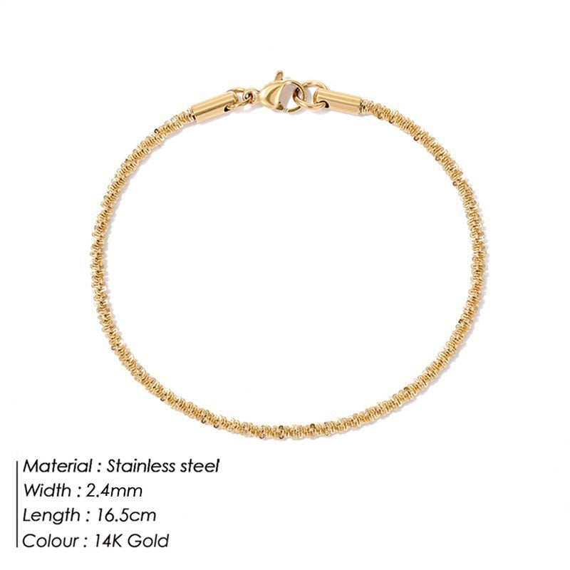 Stainless Steel Snake Bracelet For Women Classic Width 3/4/5MM  Bracelets