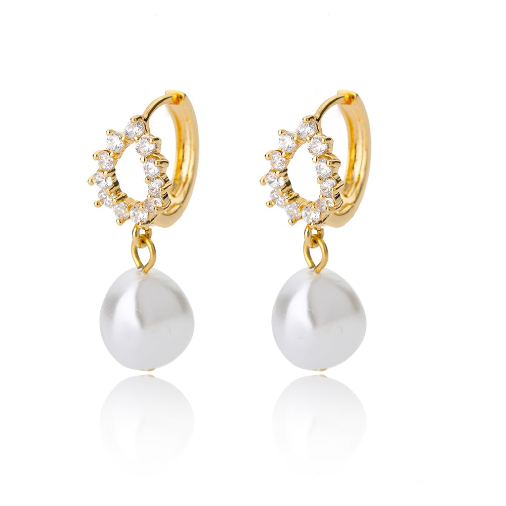 Bling Heart Hoop Earrings For Women Stainless Steel Cubic Zircon Female Large Heart Earring Party Jewelry Accessories Gift