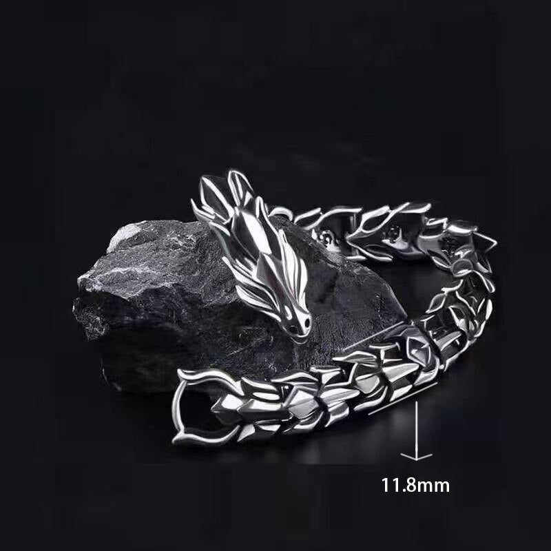 Fashion Hip Hop Dragon Head Charm Bracelet Retro Exaggerated Dragon Bracelet Jewelry Men's Accessories Gifts