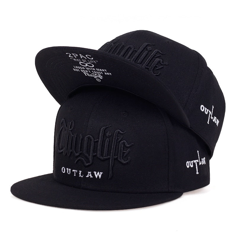 Fashion Fastball CAP Thuglife Embroidery Hiphop Baseball Cap Snapback Hat Adult Outdoor Casual Sun Casual Bone Dropshipping