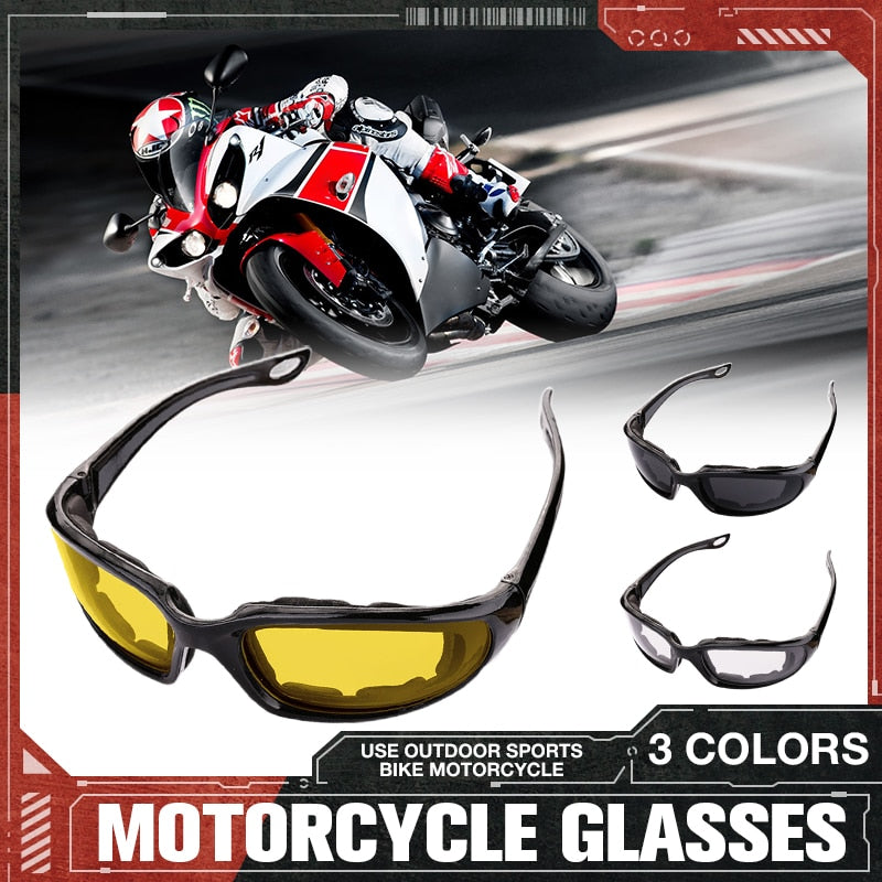 Riding Motorcycle Sunglasses Outdoor Sports Cycling Goggles Bike Black Frame Eyewear Windproof Lightproof Motorbike Men Eyewear