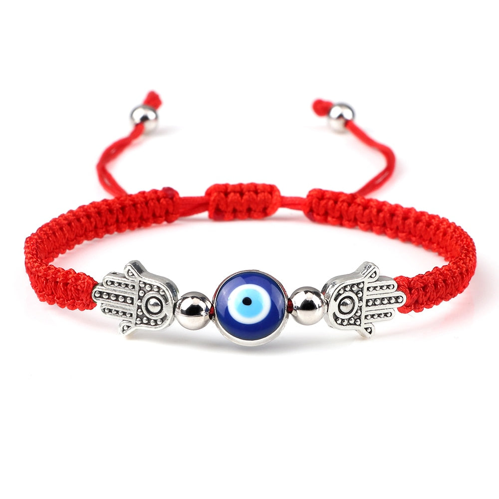 New Evil Eye Braided Bracelet Lucky Red Black Color Thread Couple Handmade Prayer Bangles Pulsrea Jewelry Gift for Friend