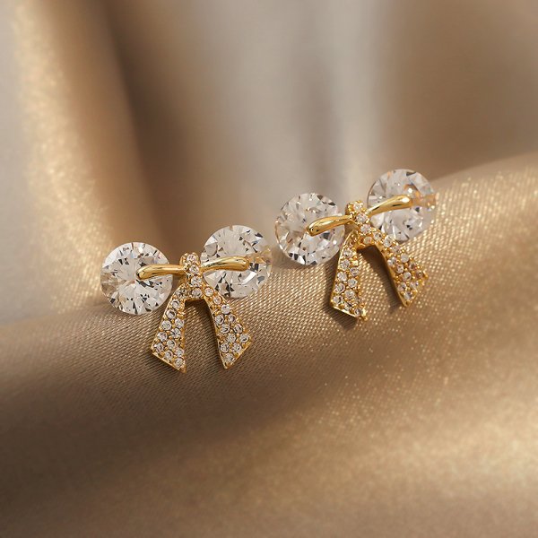 New Sweet Cute Flower Crystal Temperament Geometric Shiny Zircon Earrings Statement Earrings for Women Girl Pendientes