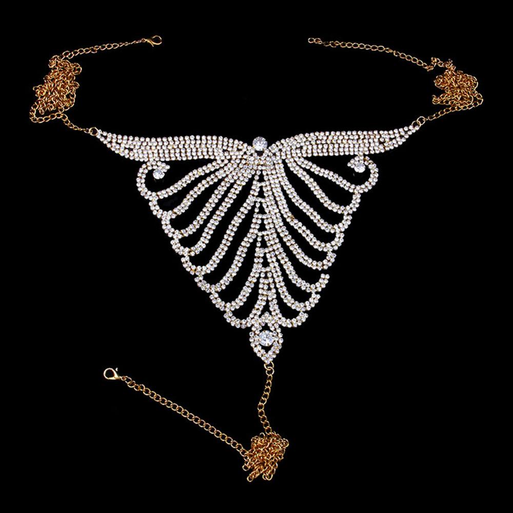 Sexy Crystal Body Harness Bra and Thong Jewelry for Women Fashion Bling Rhinestone Bikini Set Underwear Body Jewelry